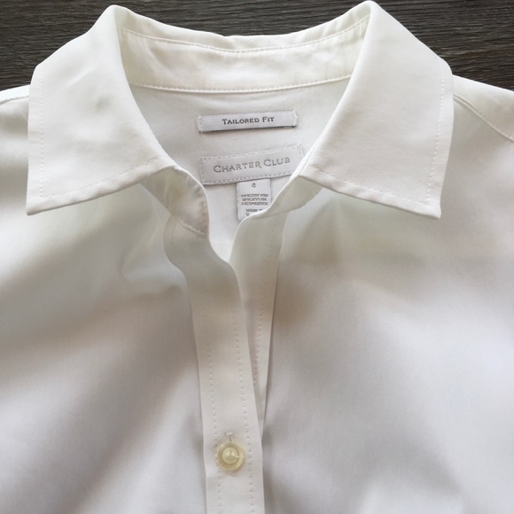 ❀ Charter Club Tailored Fit White Button Down ❀ - Picture 4 of 10
